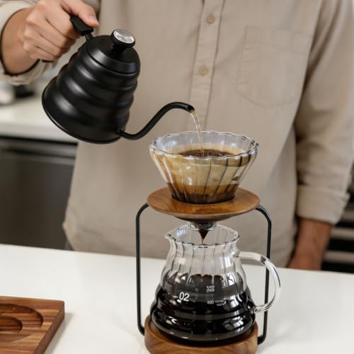 Gooseneck Kettle 1200ml for Pour Over Coffee Stovetop – Stainless Steel Coffee Pot with Precision Spout, 304 Food-Grade BPA-Free, Heat-Resistant Handle, for Gas Electric Ceramic Stove - Image 4