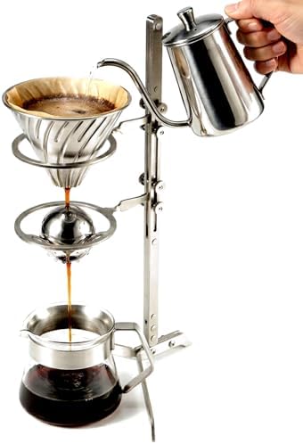Pour-Over Coffee Stand, Stainless Steel, Adjustable Height, Foldable, Compatible with V60/Kalita Drippers - Image 3