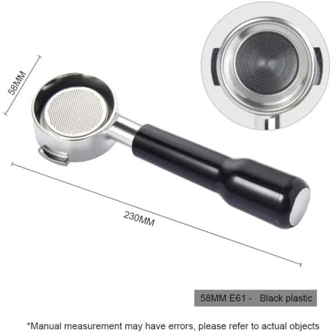 58mm Bottomless Coffee Portafilter For E61 Grouphead Espresso Machines Two-Ear Coffee Handle With Filter Basket Barista Tools filter basket(E61-Black plastic) - Image 2