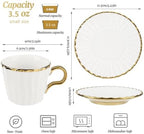 Espresso Cups with Saucers, 3.5 oz Demitasse Turkish Coffee Cup - Image 2