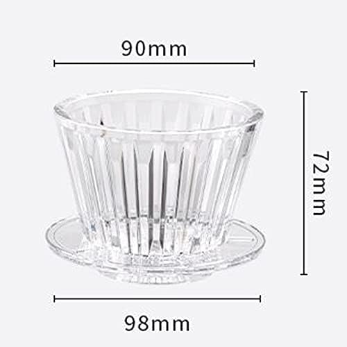 Coffee Filters Coffee Dripper Crystal Eye Pour Over Filter Cups Maker Flat Bottom Increase Uniformity(White) - Image 2