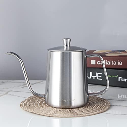 Easyworkz Gage Gooseneck Pour Over Coffee Kettle 12 oz, Silver, Bundled with Easyworkz Stainless Steel Espresso Cup 2pcs Set Double Wall Insulated Metal Demitasse Cups 2.5 oz - Image 4