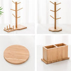 Bamboo Cup Holder Stand Coffee Mug Organizer Rack for Xmas Home - Image 6