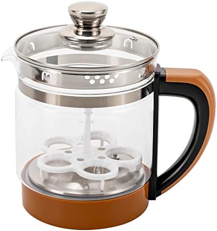 Electric Glass Kettle，1.8 L Portable Hot Water Kettle，Black Food-Grade Stainless Steel Water Maker, Electric Health Pot with Tea Infuser Egg Steamer for Fragrant Tea, Coffee - Image 5