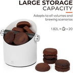 Espresso Knock Box, Coffee Grounds Container, Large 15-Puck Capacity - Removable Silent Silicone Bar & Non-Slip Base, Heavy Duty #45 Carbon Steel, Slanted Mouth Dump Bin for Barista (White) - Image 2