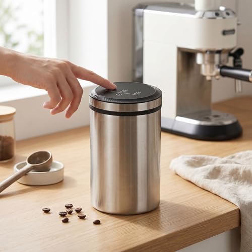 Asixxsix Vacuum Coffee Canister, Stainless Steel Airtight Automatic Food Vacuum Canister with Digital Display, Ideal for Storing Coffee Beans, Grains, Flour, Fruits, Nuts, and More. - Image 6