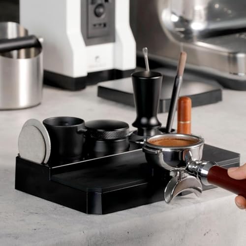 Coffee Tamper Mat Non Slip Detachable Multifunctional Coffee Tamping Station Pad for 51mm 53mm 58mm Portafilter Home Coffee Shop Commercial Use ABS Silicone - Image 6
