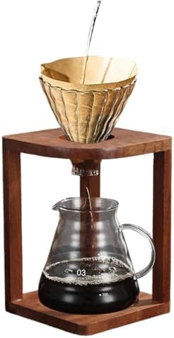 Wooden Coffee Filter Cup Stand Dripper Rack Pour Over Coffee Holder for Home Hotel Dorm Tea House- Style A - Image 3