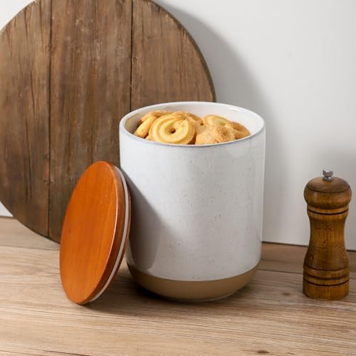 Ceramic Food Storage Jar,Coffee Canister for Countertop with Lids Airtight,Large Flour,Cereal,Spices,Beans,Rice and Candies Containers for Kitchen and Home,Farmhouse Kitchen Decor,80 OZ White - Image 7