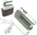 Yomelo 9-Speed Digital Hand Mixer Electric, 400W Powerful DC Motor, Hand Mixer Electric Handheld with Snap-On Storage Case, 5 Stainless Steel Accessories, Beaters, Dough Hooks, Whisk(Light Green) by Yomelo
