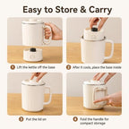 Small Electric Kettle, 0.6L Foldable Travel Kettle, Stainless Steel Inner Dual Heating Modes, Compact Hot Water Kettle for Travel, Camping, Office - Image 6
