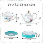 KAMMAK Tea Set for Adults, Bone China, Teapot and Cups Set - Image 2