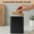 Kitchen Canisters for Countertop Set of 4 w/Airtight Easy Open Bamboo Lids - Image 4