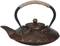 Cast Iron Teapot, Tea Pot, Japanese Pot, 0.9L Retro Iron Elegant Kettle, Household Handle Water Tea Pot Collection with Lid, Tea Kettle for Boiling Hot Water Tea by Restokki