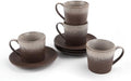 DOWAN 6 oz Espresso Cups with Saucers Set, Porcelain Cappuccino Coffee Cups for Latte, Mocha & Tea, Elegant Ceramic Coffee Cup Set for Home Cafe, Coffee Bar Accessories & Gifts by DOWAN