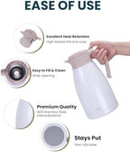 GiNT 2.2L / 74Oz Thermal Coffee Carafe, Insulated Stainless Steel Coffee Carafes for Keeping Hot/Double Walled Vacuum Thermal Carafe (White) - Image 3