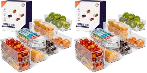 ClearSpace Plastic Pantry Organization and Food Storage Bin – Great Kitchen Organization and Kitchen Storage – Fridge Organizer Bins– 16 Pack by ClearSpace