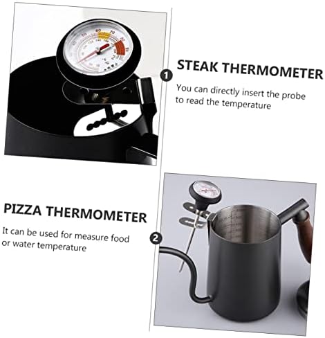 Garneck 3sets Stainless Steel Meat Thermometer and Drink Thermometer Clip and Silicone Sleeve Accurate for BBQ Cooking and Beverages for Steak Water and Measurements - Image 4