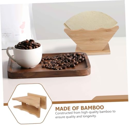 Bamboo Coffee Filter Holder Rack Keeps Papers Dry and Organized - Image 6