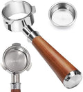 54mm Bottomless Portafilter, Espresso Accessories Fits Breville Barista Series BES870/878/880 Machines & Sage Barista Espresso Machine, Stainless Steel Filter Basket and Premium Rosewood Handle by Unknown