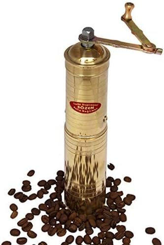 Sozen 9" Manual Coffee Grinder Brass – Hand Crank Burr Mill for Turkish Coffee, French Press, Espresso, Camping & Home Use – Portable Coffee Bean Grinder, Adjustable Conical Grinder - Image 4