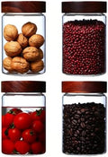 Glass Jars with screw Acacia Lids, Glass Food Storage Containers with Airtight Lids, Glass Container Jar Set for Coffee, Nut, Candy, Cereal, Sugar, Snacks, Blooming Tea,Spice (30.4 fl.oz (4-Pack)) by Unknown