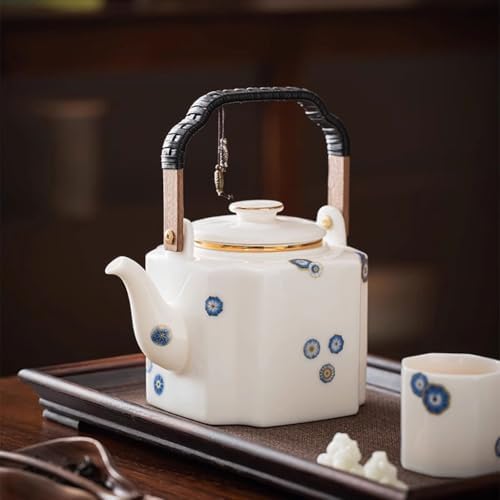 Tea Pots For Loose Tea Simple White Porcelain Teapot 1000ml Large Capacity Office Liner Filter Teapot Tea Infuser Pot - Image 4