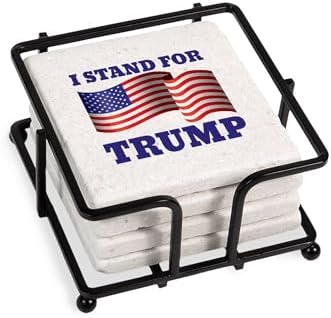 CafePress I Stand For Trump Tumbled Stone - Set of 4 Coasters Set of 4 w/holder by CafePress