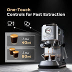 Espresso Machine 20 Bar, Compact Coffee Maker with Milk Frother, Espresso Maker with 50oz Removable Water Tank for Home & Office, Coffee Machine for Cappuccino & Latte - Image 2