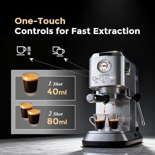 Espresso Machine 20 Bar, Compact Coffee Maker with Milk Frother, Espresso Maker with 50oz Removable Water Tank for Home & Office, Coffee Machine for Cappuccino & Latte - Image 2