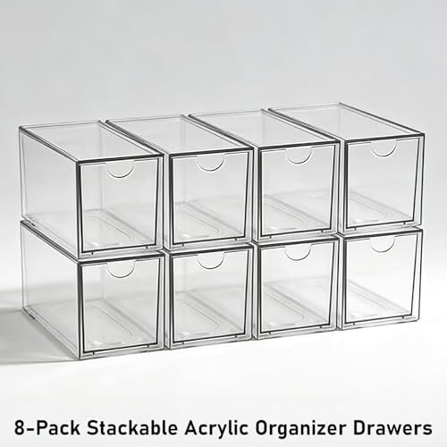 8 Pcs Stackable Tea Bag Organizer Drawers Clear Acrylic - Image 2
