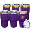 20 oz Tumbler Bulk Stainless Steel Tumblers with Lids and Straws Purple by MetalyaTumblers