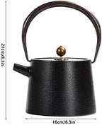 Cast Iron Teapot Japanese Tea Pot with Copper Handle Chinese Stovetop Tea Kettle for Loose Leaf, Boiling Hot Water Tea Teapot - Image 2