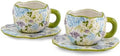Ceramic Cup with Saucer，floral tea cup for Coffee,Cappuccino and Tea (2, Green) by Unknown