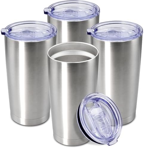 20oz Tumbler Insulated Coffee Tumblers with Lid Stainless Steel SS 4P by AEPDTD