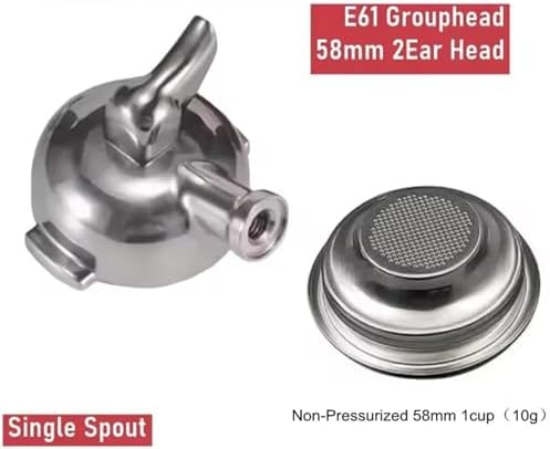 58mm E61 Group Head Bottomless Portafilter Single Double Spout For E61 Coffee Machine Filter Holder(58mm Single Spout) - Image 2