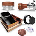 58mm Espresso Accessories Kit - Includes Coffee Distributor, Knock Box, Tamper, Dosing Funnel, and Wall-Mounted Portafilter Holder by KNODOS