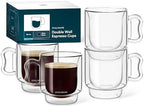 ovalware Espresso Coffee Cups 4oz/120ml | Set of 4, Butterfly Handle by Ovalware