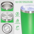 20oz Tumbler Stainless Steel Tumbler Coffee Tumbler with Lid Green, 4P - Image 3
