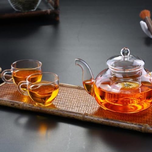NUOBESTY 800ml Borosilicate Glass Teapot with Built-in Fine Mesh Strainer, Heat Resistant Steaming Tea Pot for Loose Leaf Brewing, Sturdy High Temperature Boiled Tea Kettle for Home - Image 4