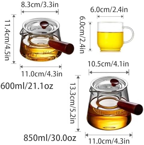 Sturdy Large capacity side handle teapot with cover glass teapot with removable filter home tea kettle and cup set Washable - Image 2