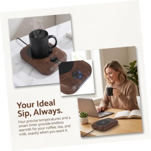 Electric Mug Warmer with Smart Temperature Control and 4 Heat Settings, Oversized Heating Panel and Colorful Ambience Light, Cord, for Coffee and Tea at Home or Desk - Image 3