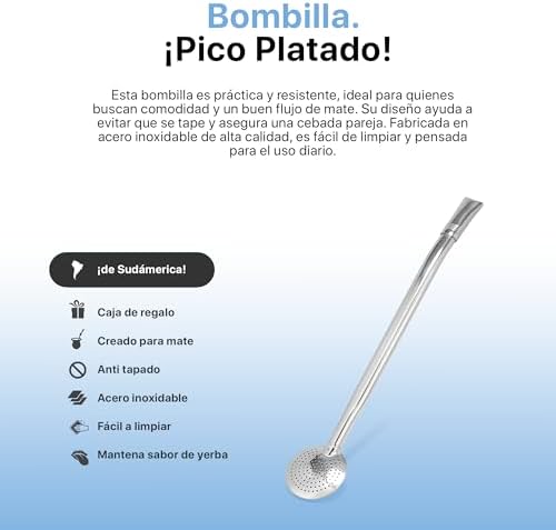 Bombilla de Acero Inoxidable Pico Platado para Mate – Durable, Perfecta para Mate Argentino y Brasileño - Image 2