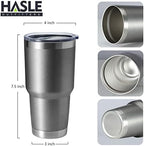 HASLE OUTFITTERS 30oz Stainless Steel Tumbler, Double Wall Vacuum Insulated Travel Mug Tumbler, Durable Insulated Coffee Mug, Gift Box Set (Grey, 4) - Image 3