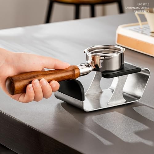 Delicate Coffee Tamper Stand Stainless Steel Coffee Tamper Stand with Silicone Mats for Home and Professional Use - Image 3