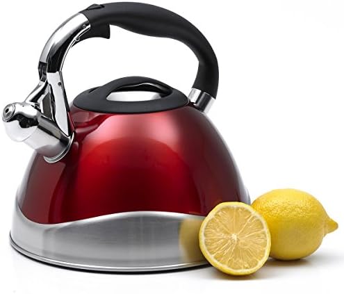 Creative Home Crescendo 3.1 Qt Stainless Steel Metallic Cranberry Whistling Tea Kettle - Image 5