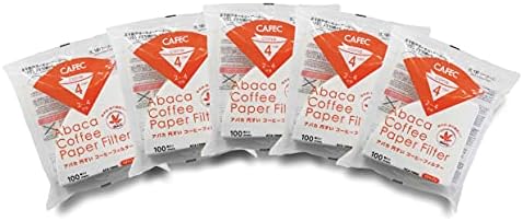 5 Packs of CAFEC 100-Pack Cone-shaped V60 02 Style Universal 1 to 4 Cup Disposable Pour-Over Drip Coffee Paper Filter made of Eco-Friendly Refined Virgin Pulp (White) AC4-100W by AWCCAFECUSA