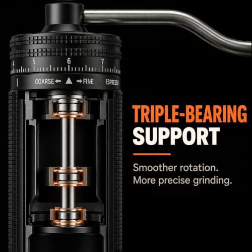Manual Coffee Grinder for Espresso, Portable Hand Crank Coffee Bean Grinder - Image 6