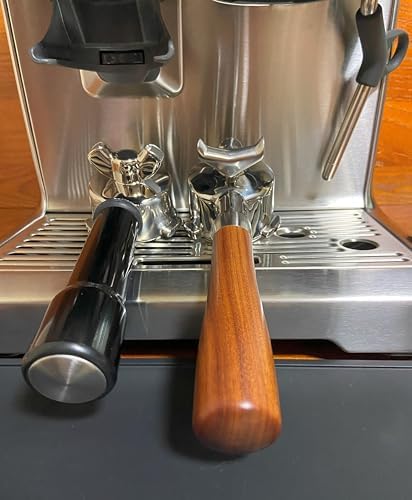 Double Spout Portafilter Compatible with Breville Barista Express Touch Bambino Infuser Duo Espresso Machine - 54mm Espresso Portafilter - Double Shot Filter Basket - Accessories - Wooden - Image 6