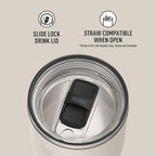 THERMOS Icon Series 24oz Stainless Steel Tumbler with Slide Lock Lid, Leakproof, Fits Cupholder, Dishwasher Safe, Griptec™ Non‑Slip Base, Keeps Drinks Hot 6 Hrs/Cold 22 Hrs, Sandstone - Image 4